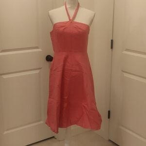 Beautiful coral A line cotton j Crew dress sz 8